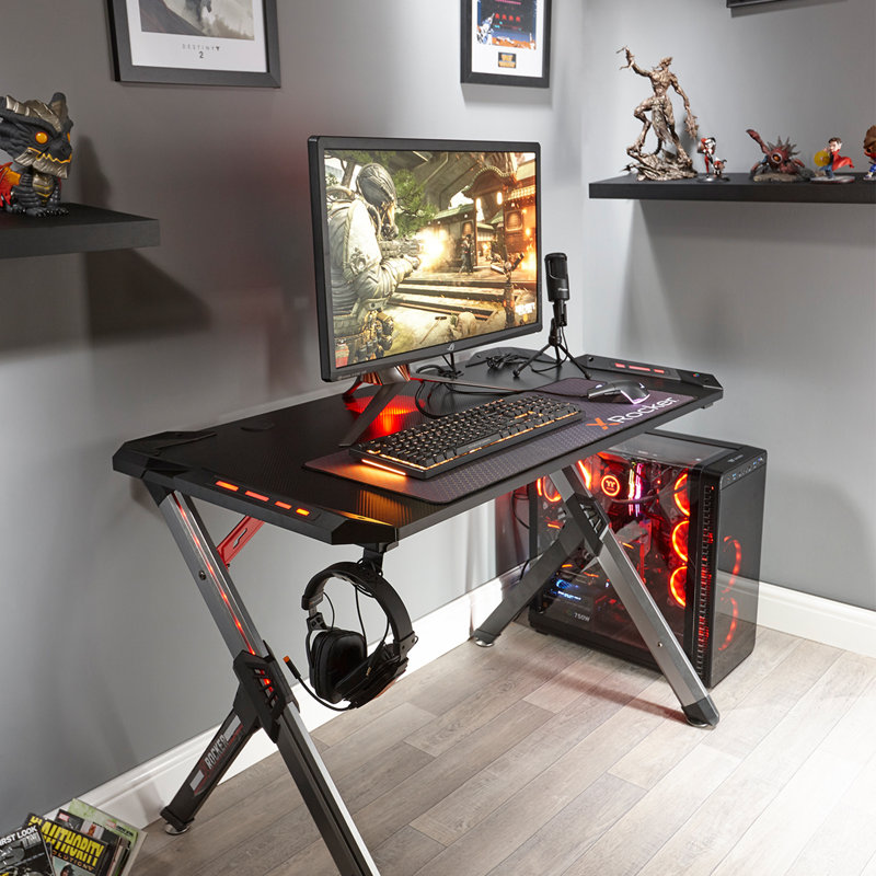 X Rocker Nation Lynx LED Gaming Computer Desk & Reviews Wayfair.co.uk